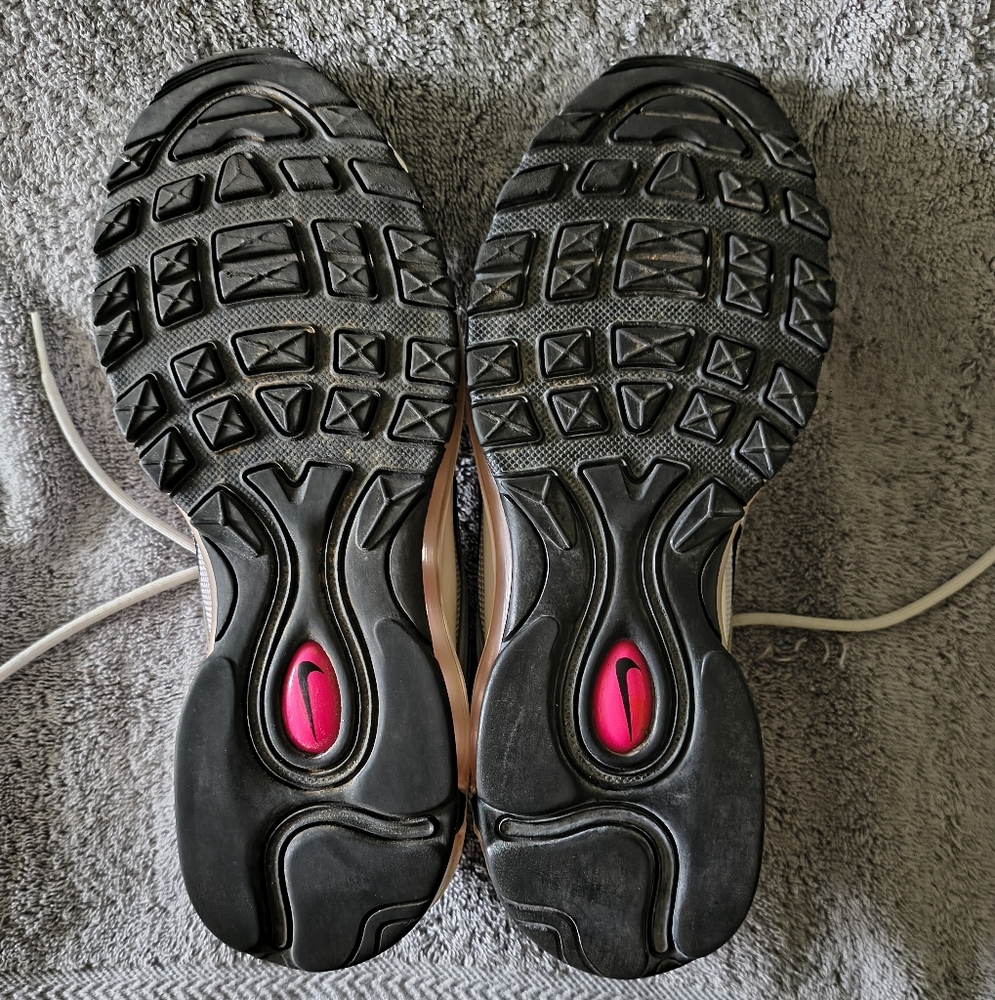 Nike Women's Air Max 97 Pure Platinum Black Pink Prime Sz 8.5 School (Tiny Flaw) - Picture 11 of 14